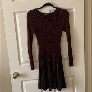 Long Sleeve Burgundy Sweater Dress